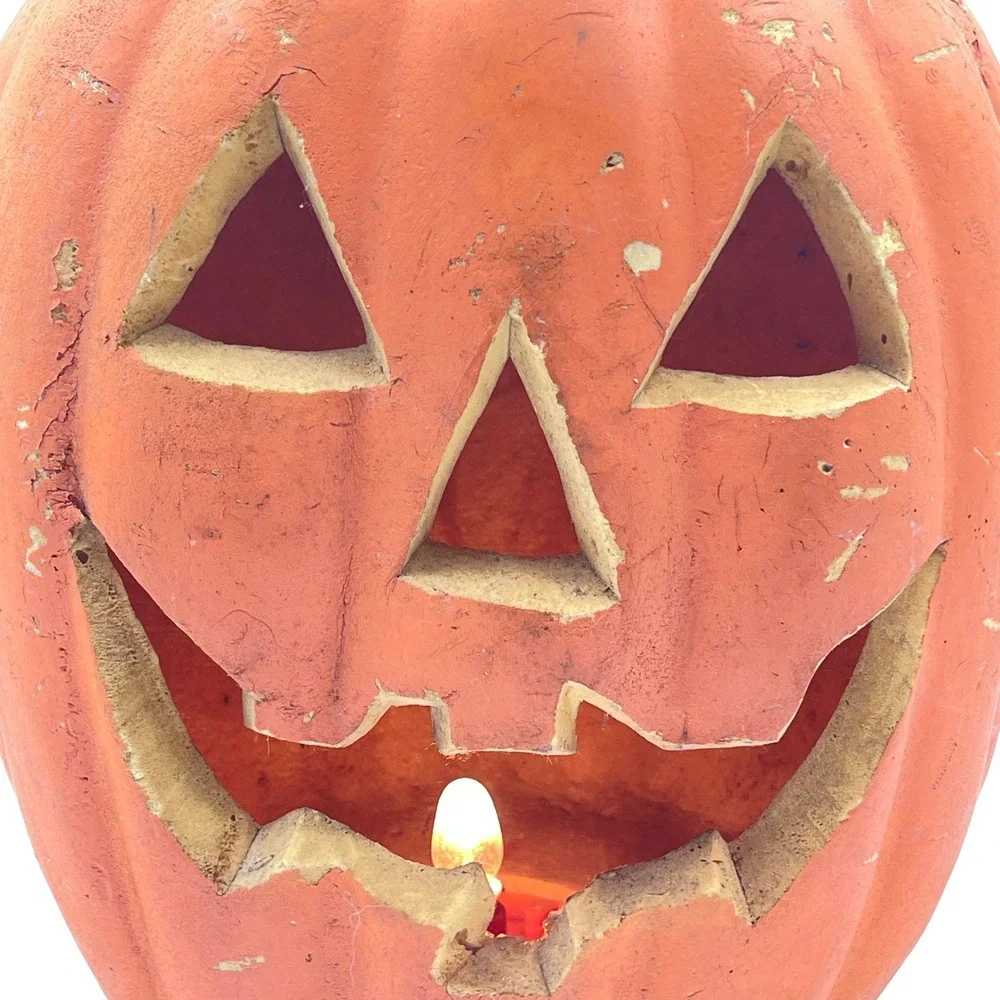 Vintage Gemmy Foam Jack-O-Lantern Pumpkin Halloween Light Up Blow Mold Decor